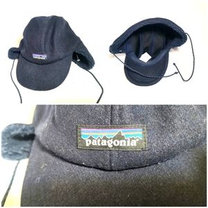 PATAGONIA Shelled Synch Duckbill Cap Gray 5 Panel Synchilla Winter Hat - LARGE